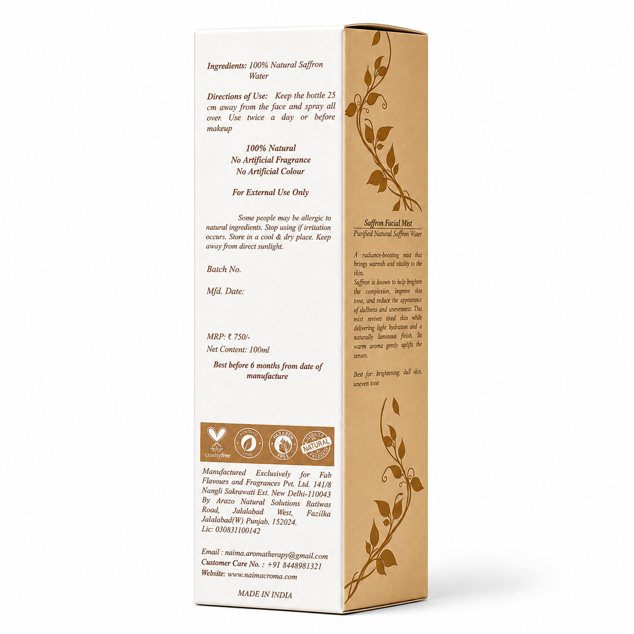 Saffron Facial Mist